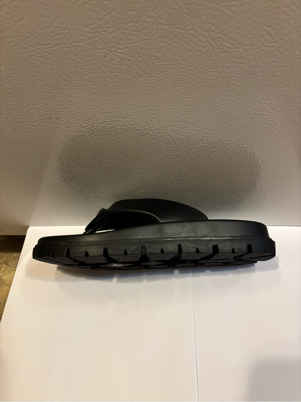 Prada Black Women’s Logo Triangle Thong Sandals - Picture 3 of 6